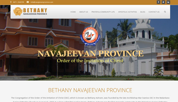 church and province website designers kerala