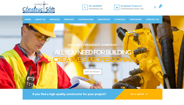 construction company website design kerala