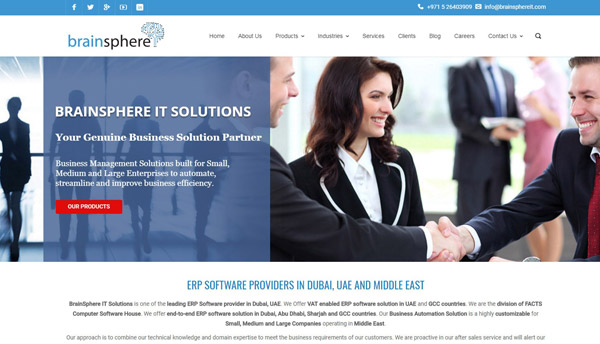 erp software company website design kerala