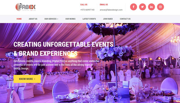 event management company website design kerala