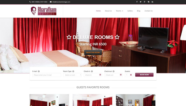 hotel booking website design kerala