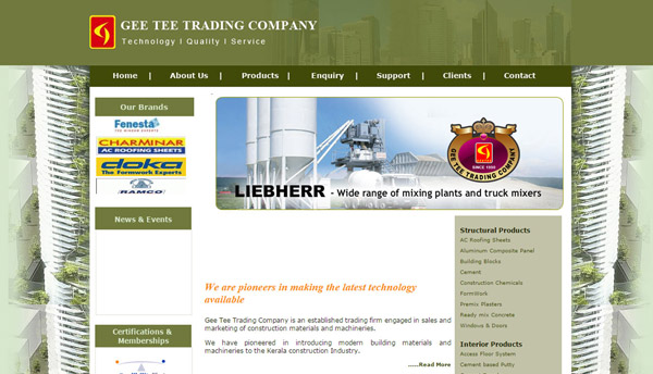 trading companies website design kerala
